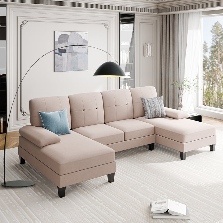WALSUNNY 106'' Sectional Sofa Couches #color_cream