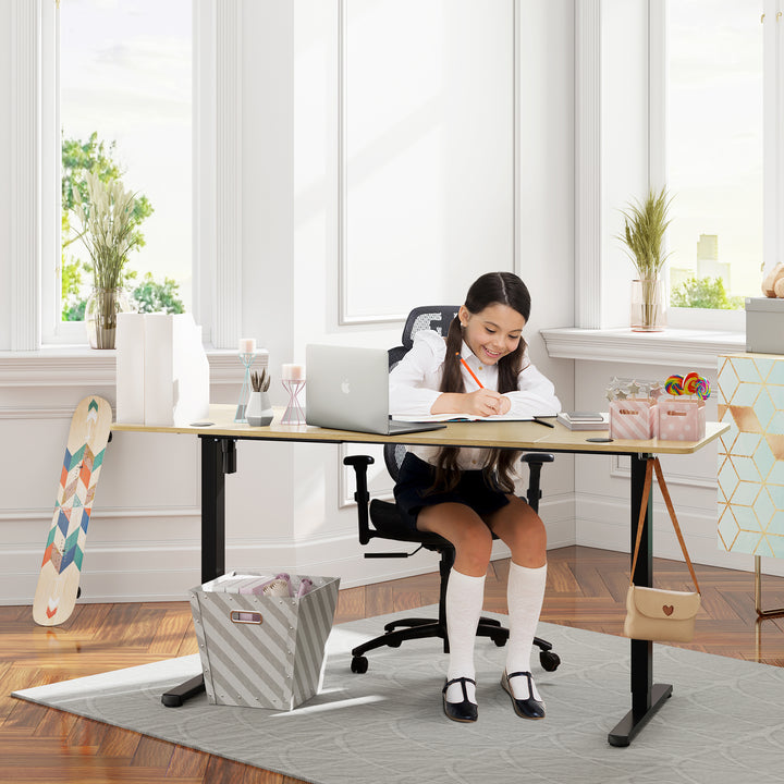 Walsunny Electric Office Ergonomic Standing Desk 1.2m / 1.4m / 1.6m With Black Metal Table Base (7709669294256)