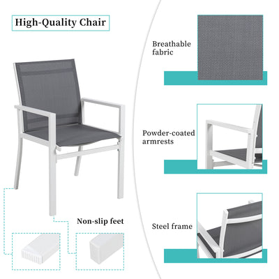 Walsunny Patio Furniture 2 Pieces Outdoor Texilene Chair Sets
