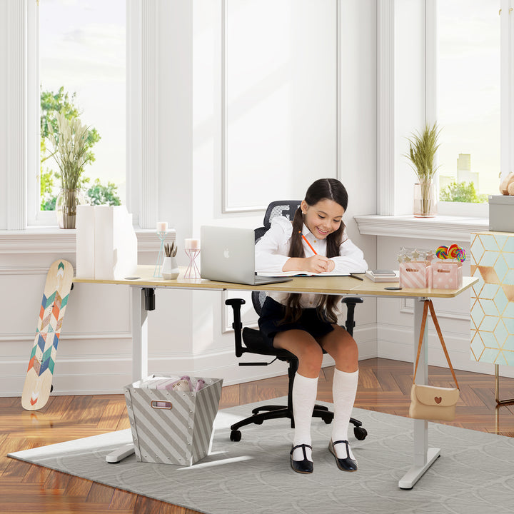 Walsunny Electric Office Ergonomic Standing Desk 1.2m / 1.4m / 1.6m With White Metal Table Base (7709656350896)