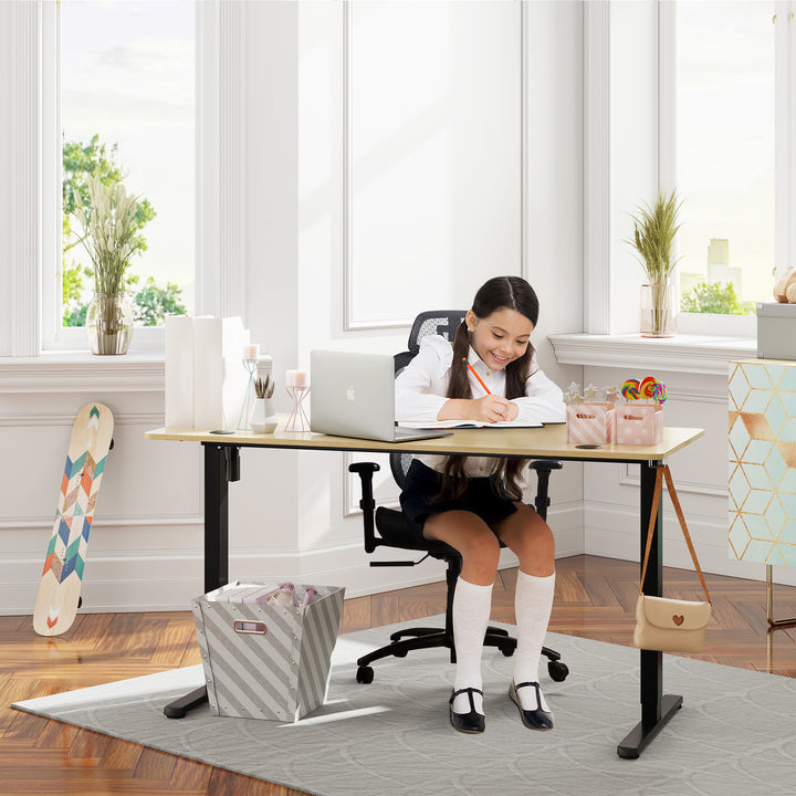 Walsunny Electric Office Ergonomic Standing Desk 1.2m / 1.4m / 1.6m With Black Metal Table Base (7709669294256)