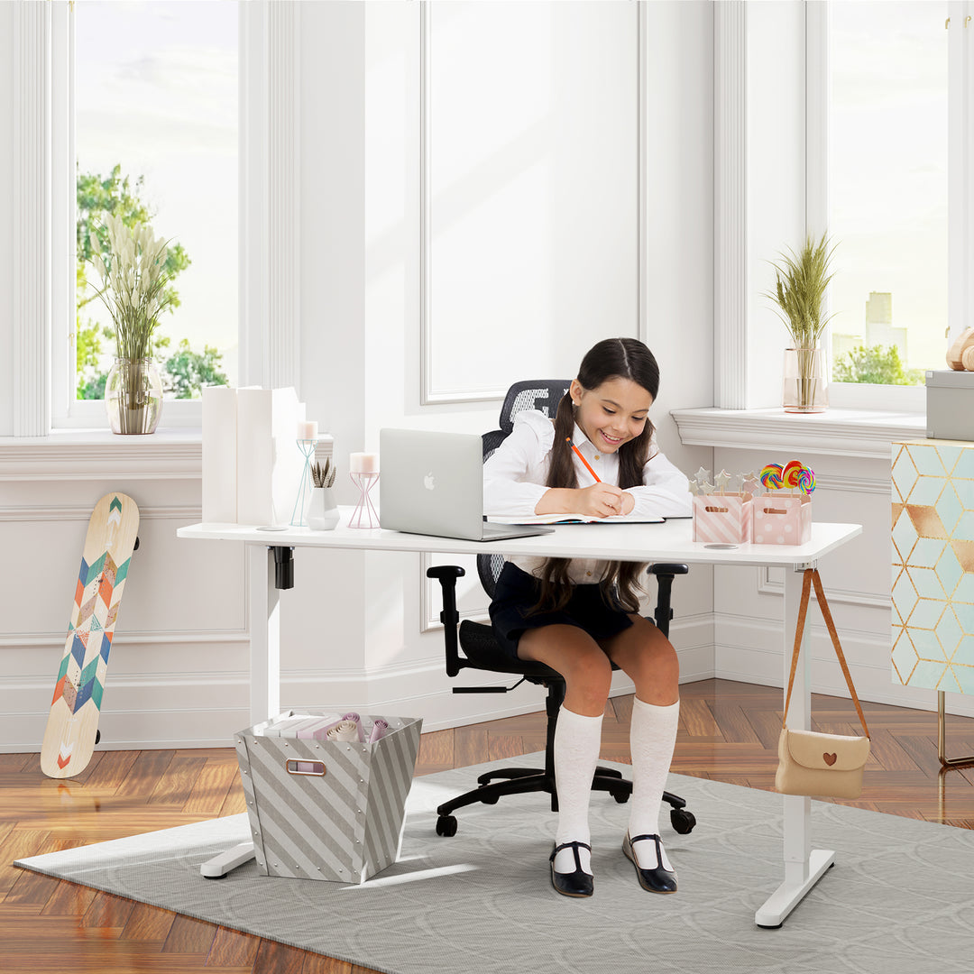 Walsunny Electric Office Ergonomic Standing Desk 1.2m / 1.4m / 1.6m With White Metal Table Base (7709656350896)