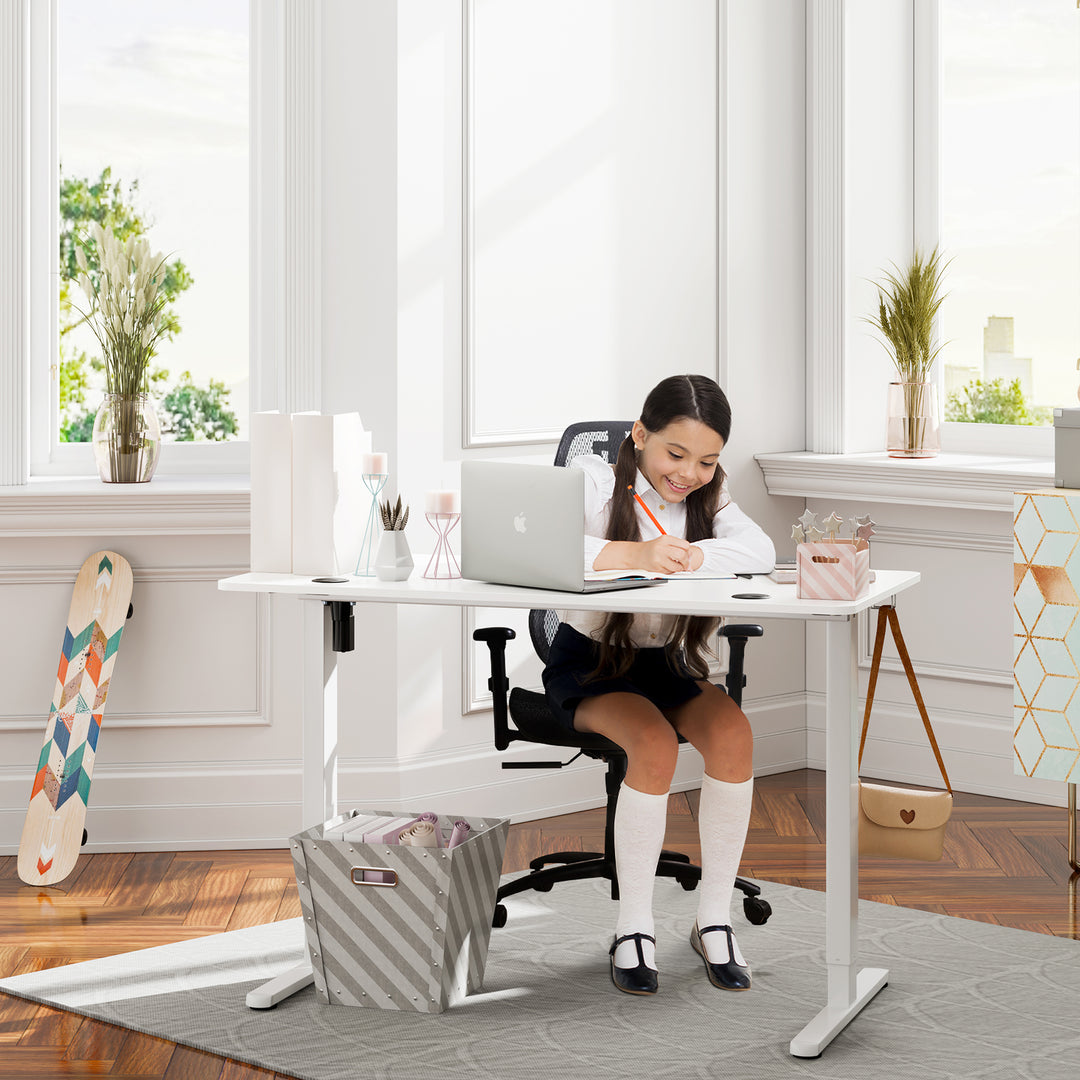 Walsunny Electric Office Ergonomic Standing Desk 1.2m / 1.4m / 1.6m With White Metal Table Base (7709656350896)