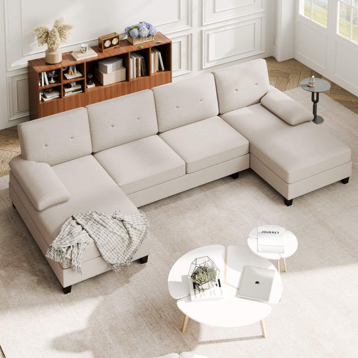 WALSUNNY 106'' Sectional Sofa Couches #color_white