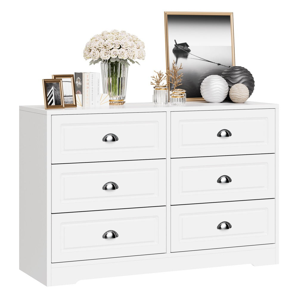 Walsunny 9 Drawer Double Dresser Wooden Wide Chest of Drawers