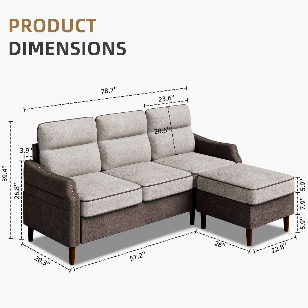 WALSUNNY  Sectional Sofa Couches #color_brown #color_brown