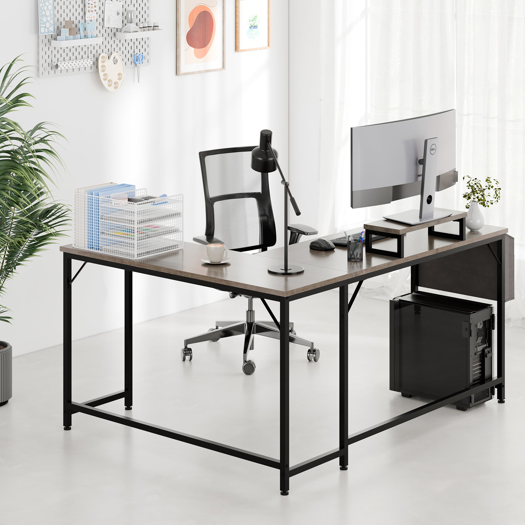 Walsunny 55 inch Home Office Desk with Storage Bag, Study