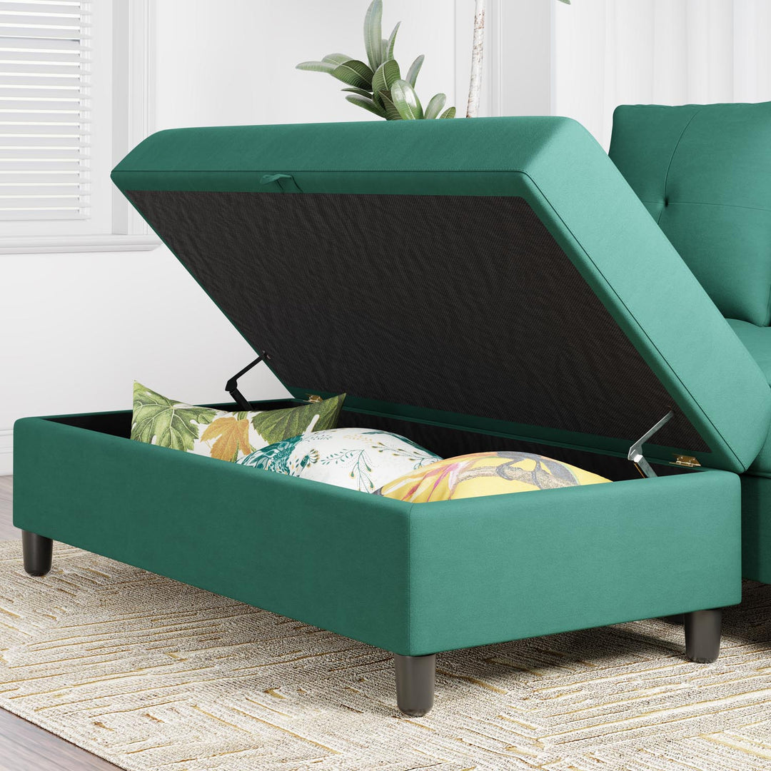 Walsunny Long Storage Ottoman Green