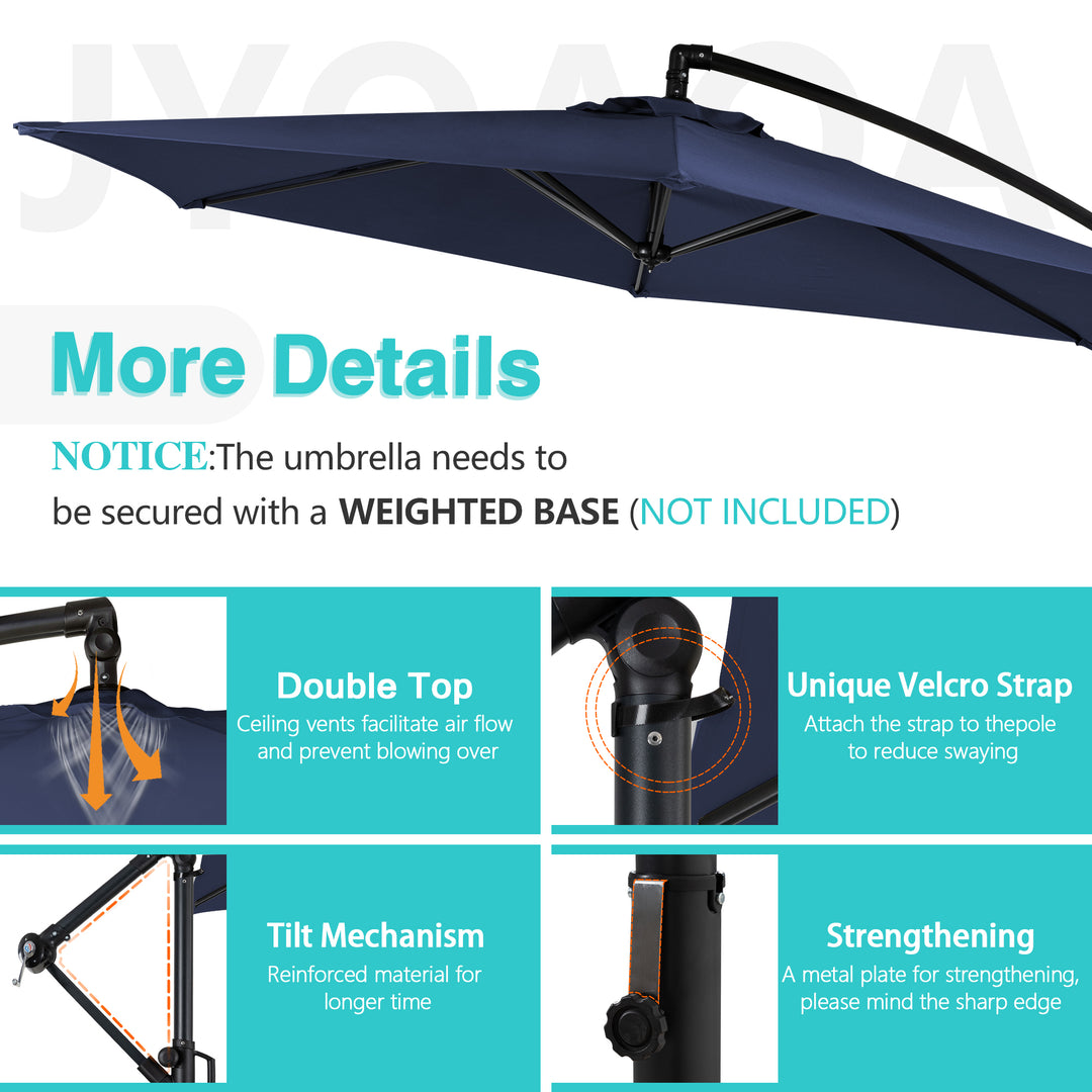attaching a patio umbrella to a swing Walsunny Patio Offset Umbrella Easy Tilt Adjustment,Crank and Cross Ba