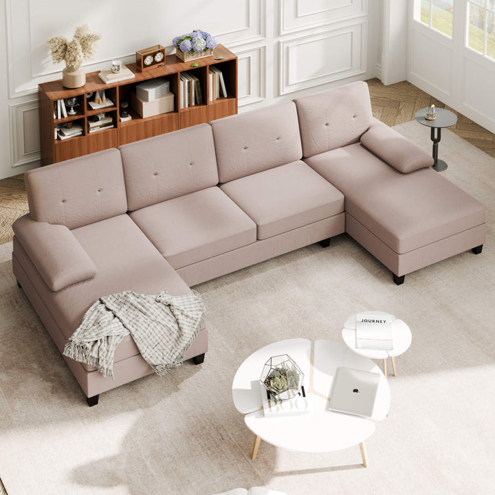 WALSUNNY 106'' Sectional Sofa Couches #color_cream