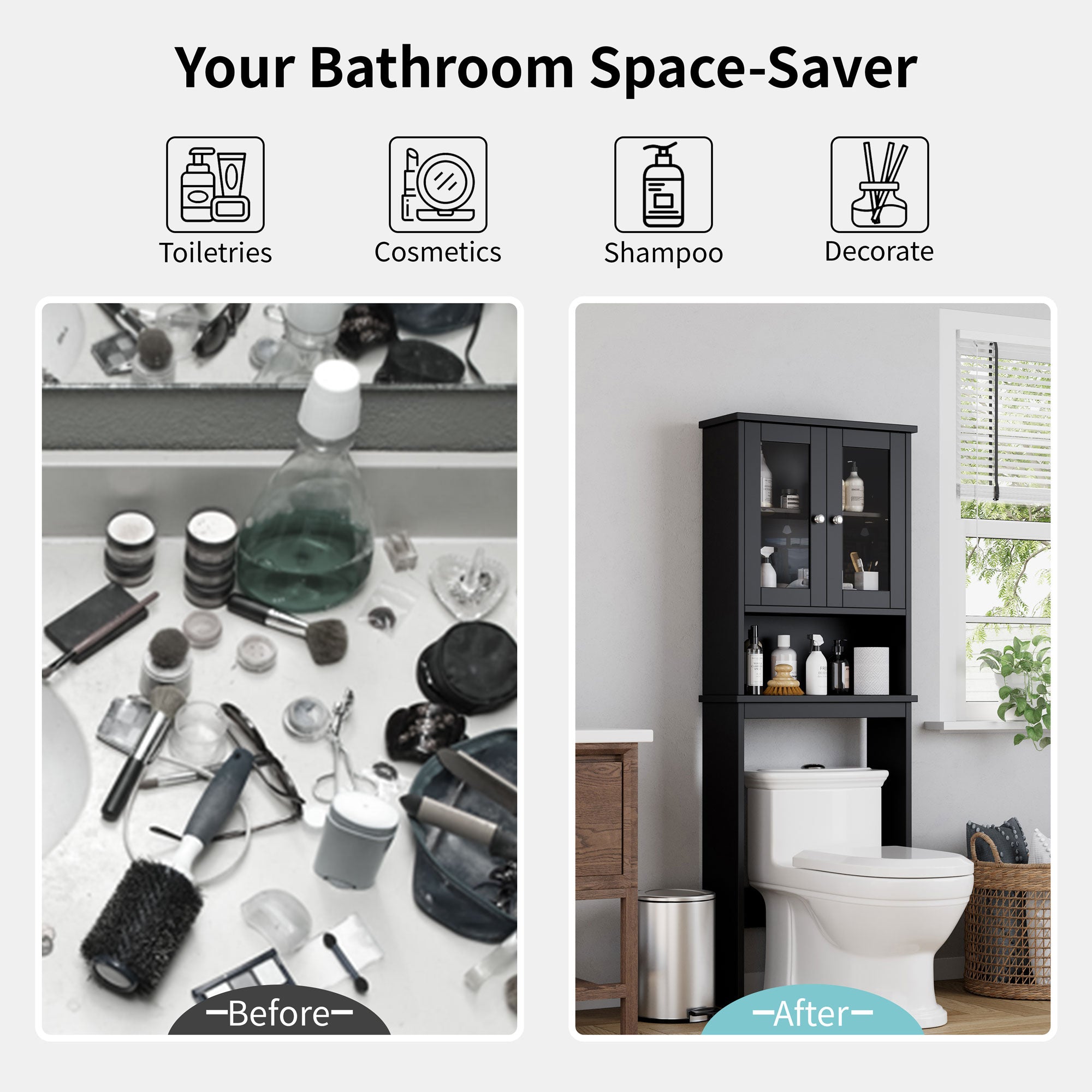 Walsunny Over The Toilet Storage Cabinet B, Bathroom Shelf