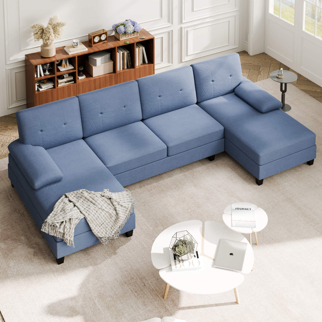 WALSUNNY 106'' Sectional Sofa Couches #color_blue