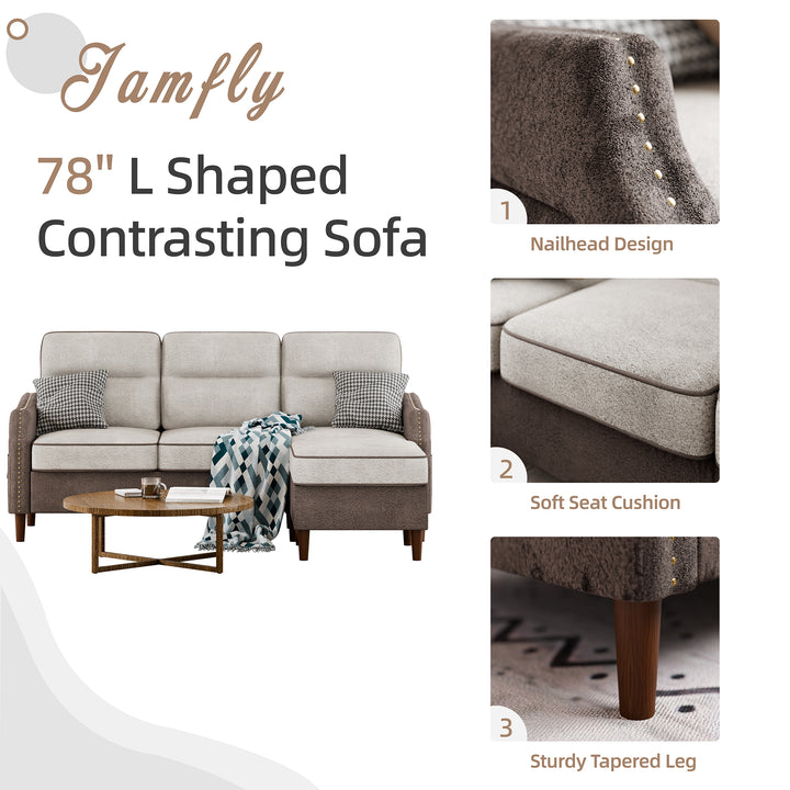 WALSUNNY  Sectional Sofa Couches #color_brown (#color_brown