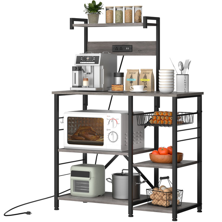 Walsunny Kitchen Baking Rack with Outle, Freestanding Kitchen Storage Rack Organizer（Clearance）