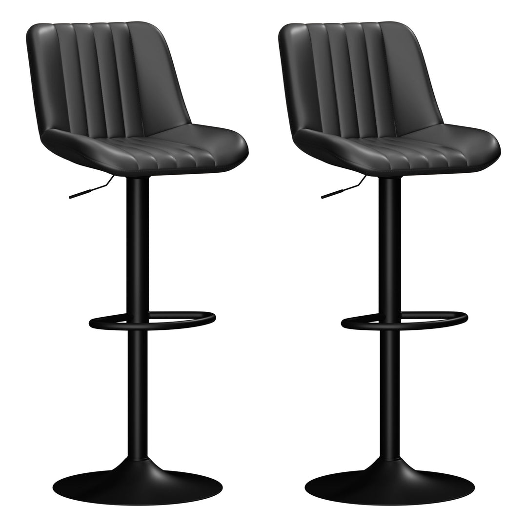 Walsunny Bar Stools Set of 2,Adjustable Leather Counter Height with High Backrest,Bar Chairs for Kitchen Island Dining，Room Bar