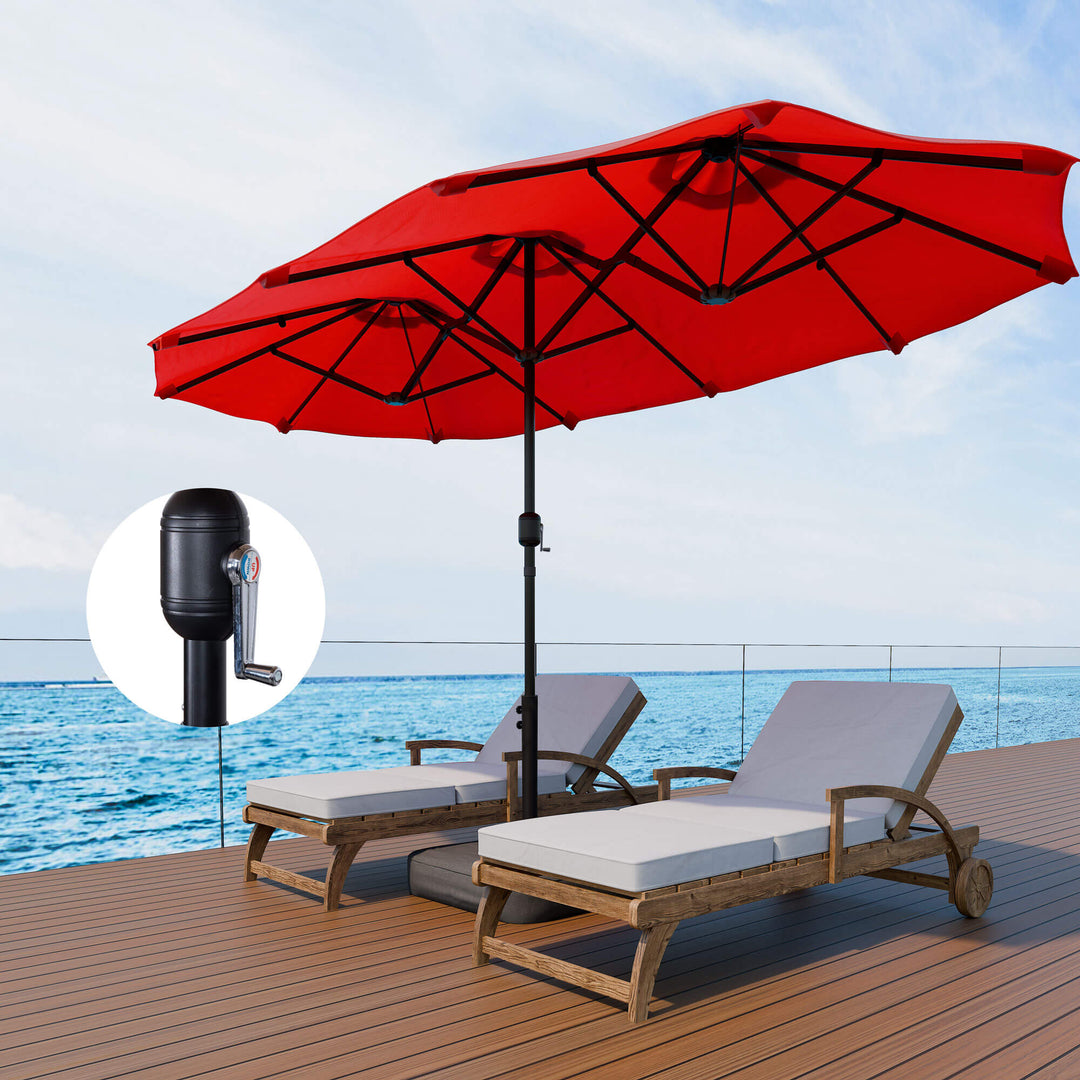 large movable patio umbrella PHI VILLA 15ft Outdoor with Base Included, Beige In commercial applications 13ft Outdoor Extra Large Patio
