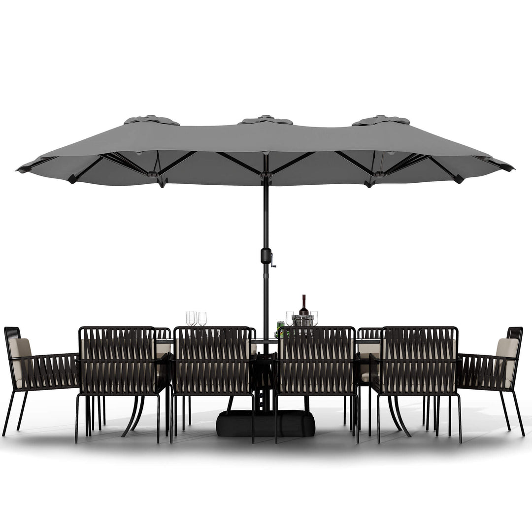 bar height patio umbrellas sale SERWALL 6 Pcs HDPE Chairs and Bar Table & Umbrella Set, Aruba ensuring excellent weight capacity Walsunny 15 ft Extra Large