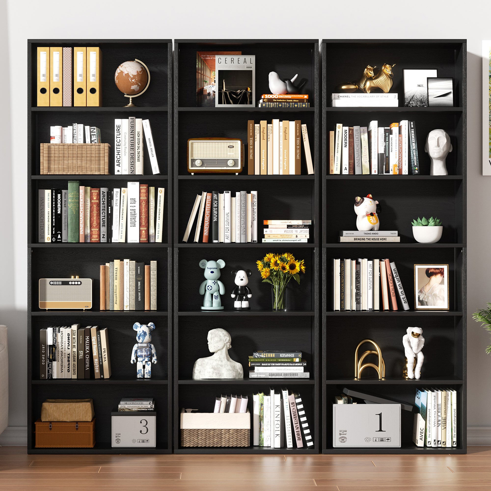 Walsunny 70 inch bookshelves / Bookcases, Floor Standing 6-Tiers