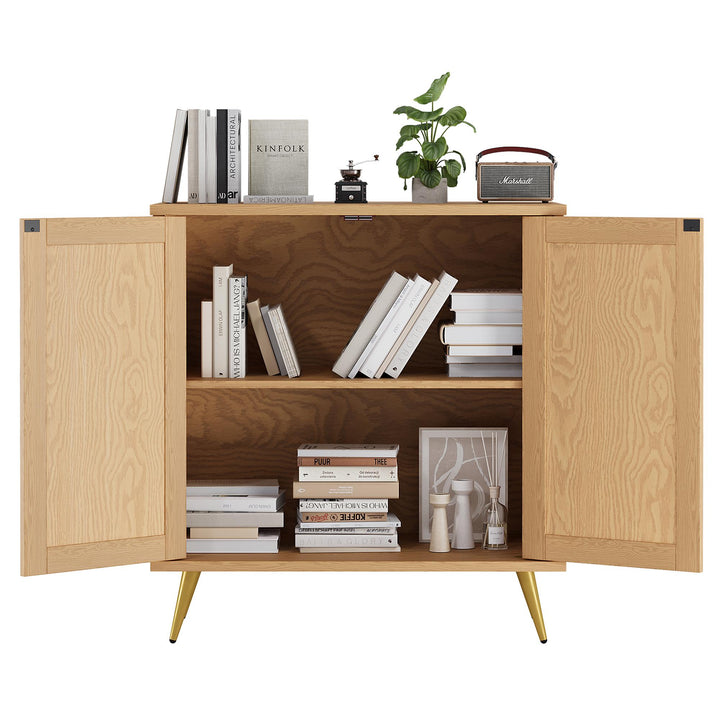 Walsunny Rattan Storage Cabinet, Multifunctional Cupboard