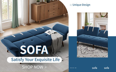 Walsunny Velvet Loveseat Sofa Couch Sofa cama for Apartments