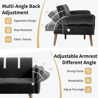 Walsunny Velvet Loveseat Sofa Couch Sofa cama for Apartments