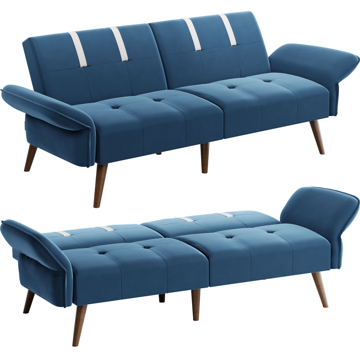 Walsunny Velvet Loveseat Sofa Couch Sofa cama for Apartments