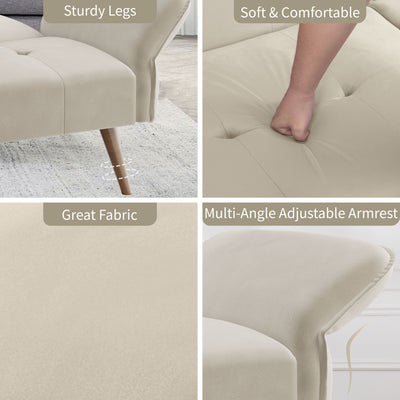 Walsunny Velvet Loveseat Sofa Couch Sofa cama for Apartments