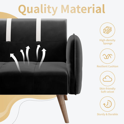 Walsunny Velvet Loveseat Sofa Couch Sofa cama for Apartments