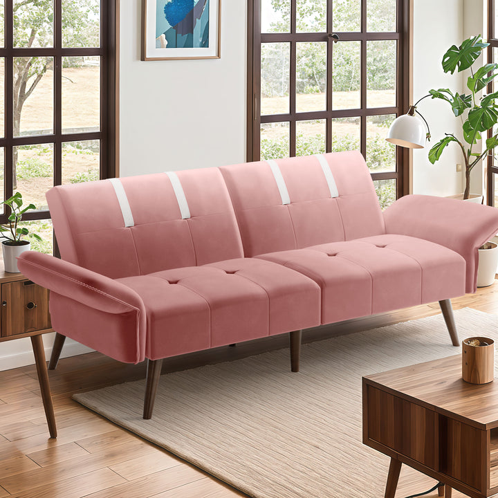 Walsunny Velvet Loveseat Sofa Couch Sofa cama for Apartments