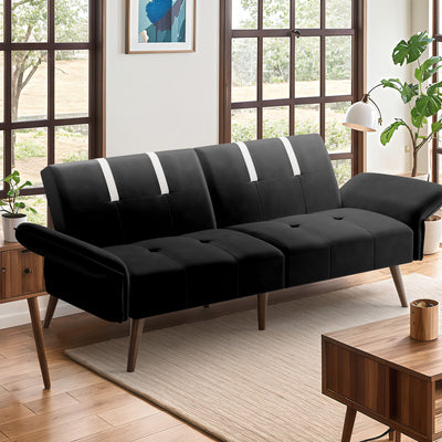 Walsunny Velvet Loveseat Sofa Couch Sofa cama for Apartments