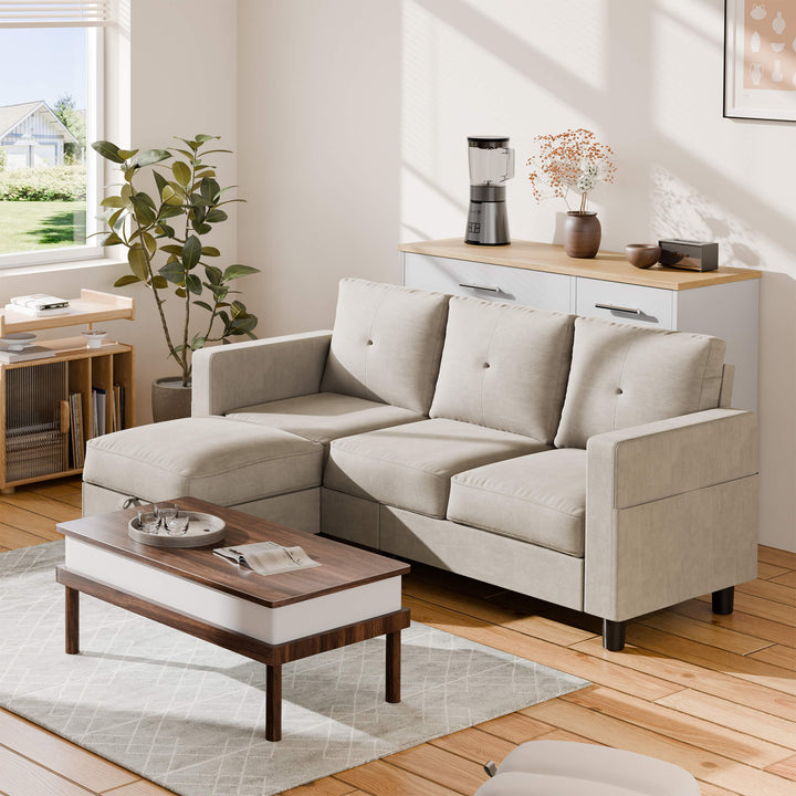 WALSUNNY livingroom sectional couch sectional couch #color_khaki