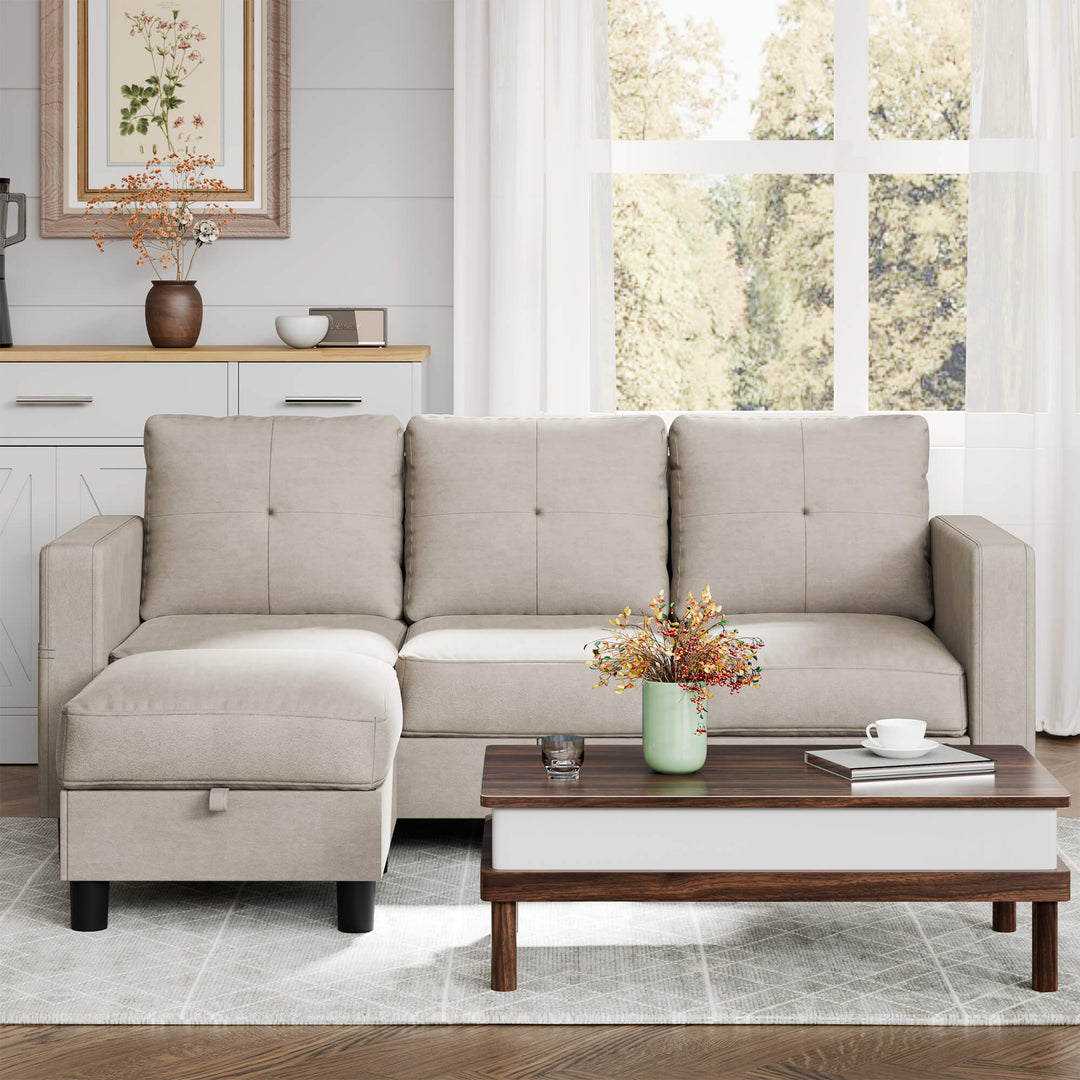 WALSUNNY livingroom sectional couch sectional couch #color_khaki