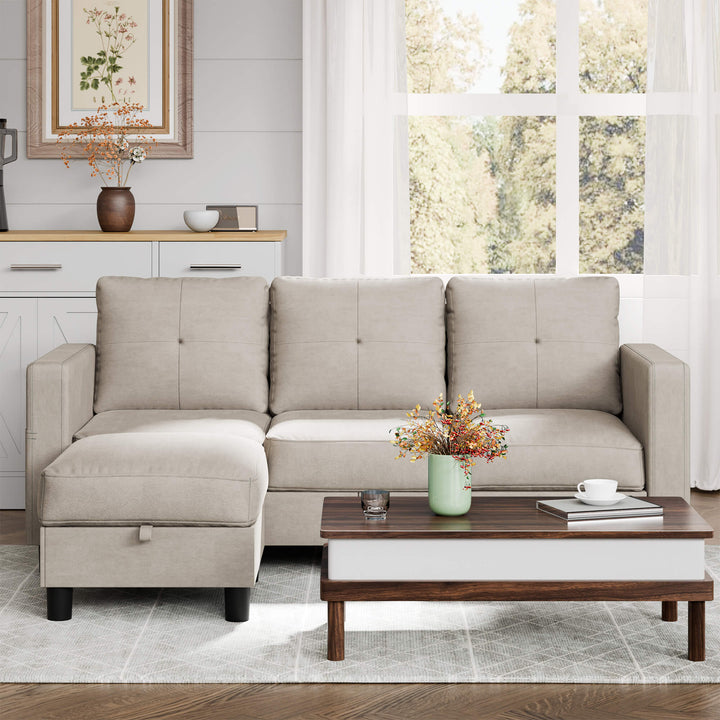 WALSUNNY livingroom sectional couch sectional couch #color_khaki