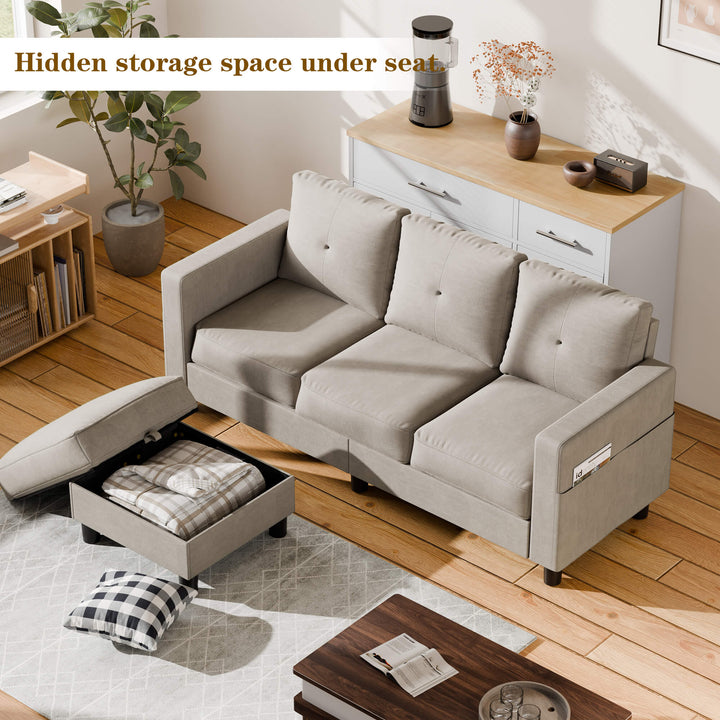 WALSUNNY livingroom sectional couch sectional couch #color_khaki