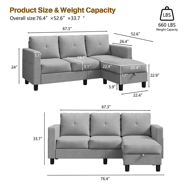  WALSUNNY livingroom sectional couch sectional couch #color_light-grey