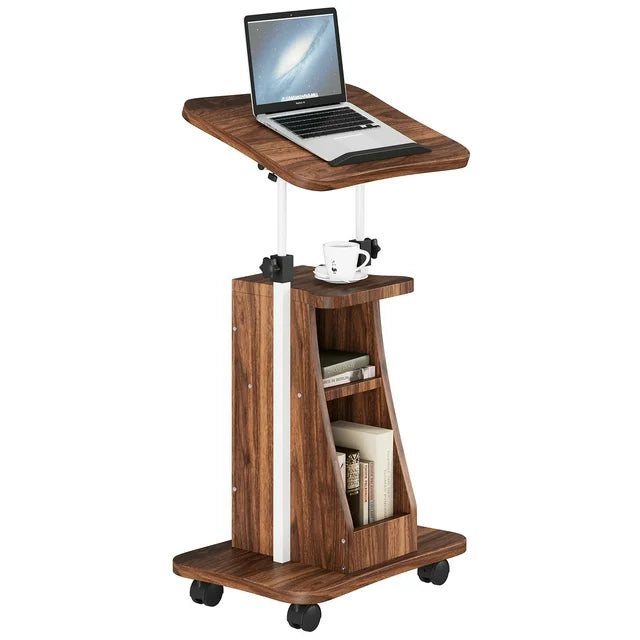 Walsunny Mobile Podium Standing Rolling Laptop Cart w/Tilt Desktop Adjustable Height Portable Computer Desk on Wheels