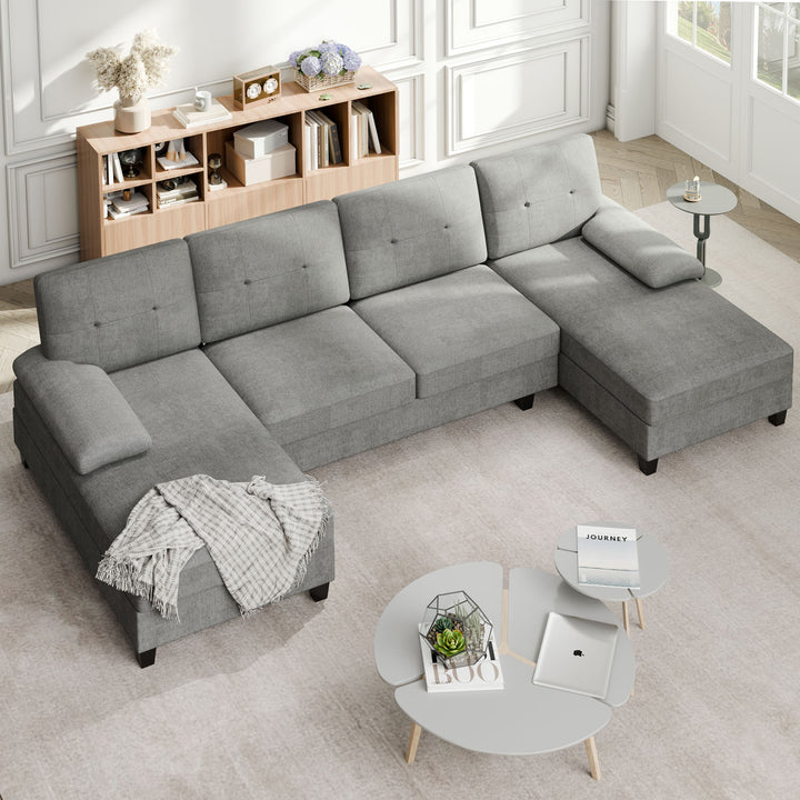 WALSUNNY 106'' Sectional Sofa Couches #color_light-grey