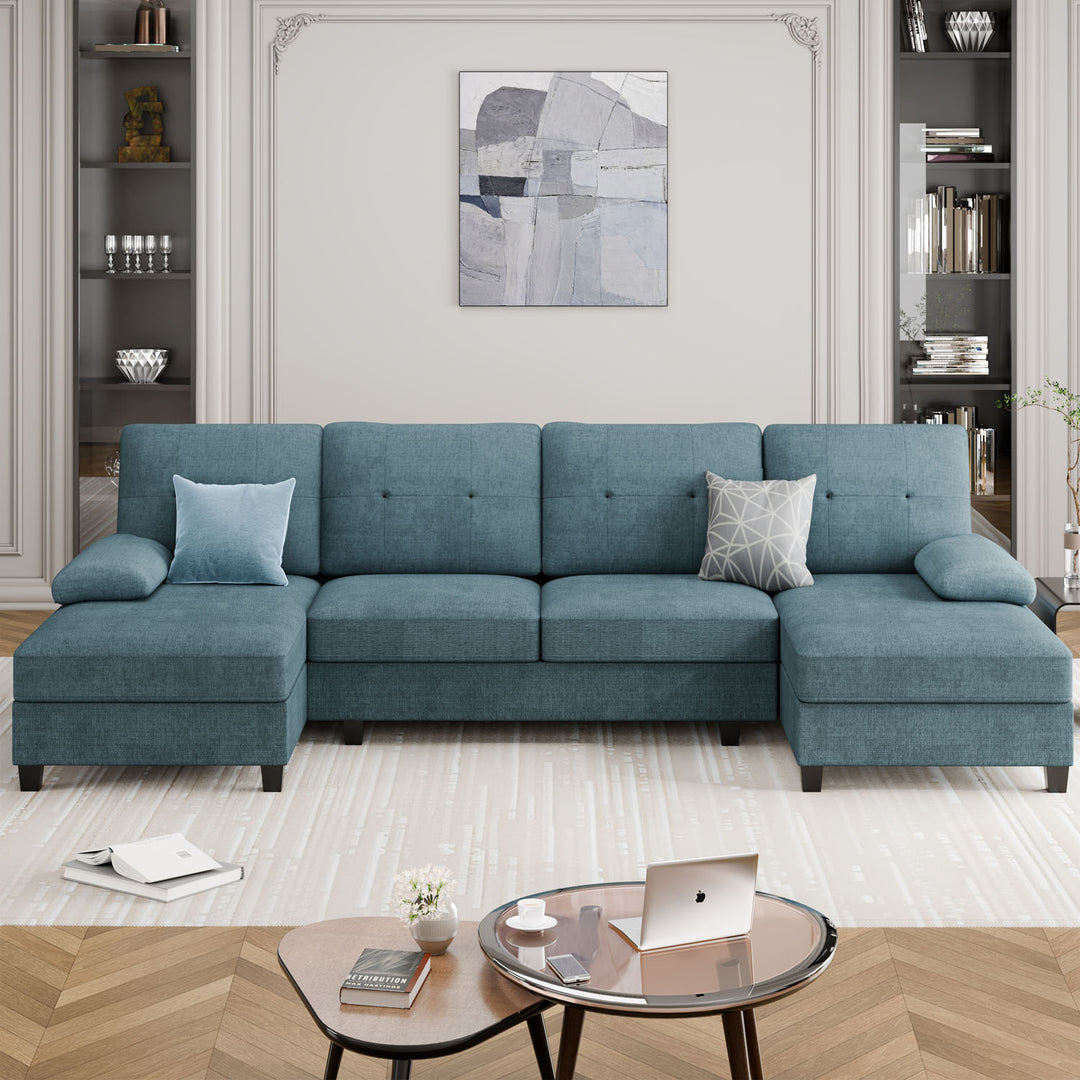 WALSUNNY 106'' Sectional Sofa Couches #color_blue