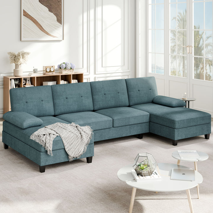 WALSUNNY 106'' Sectional Sofa Couches #color_blue