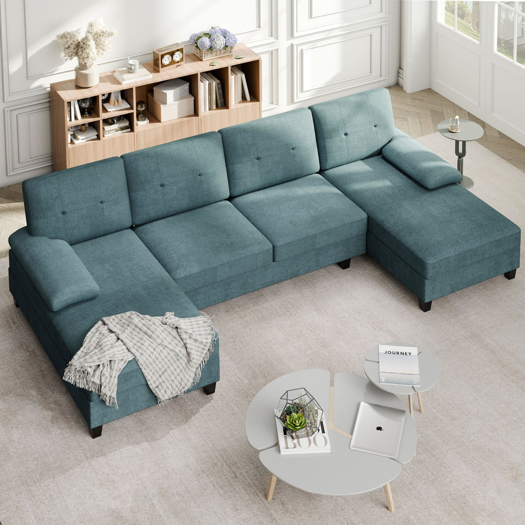 WALSUNNY 106'' Sectional Sofa Couches #color_blue