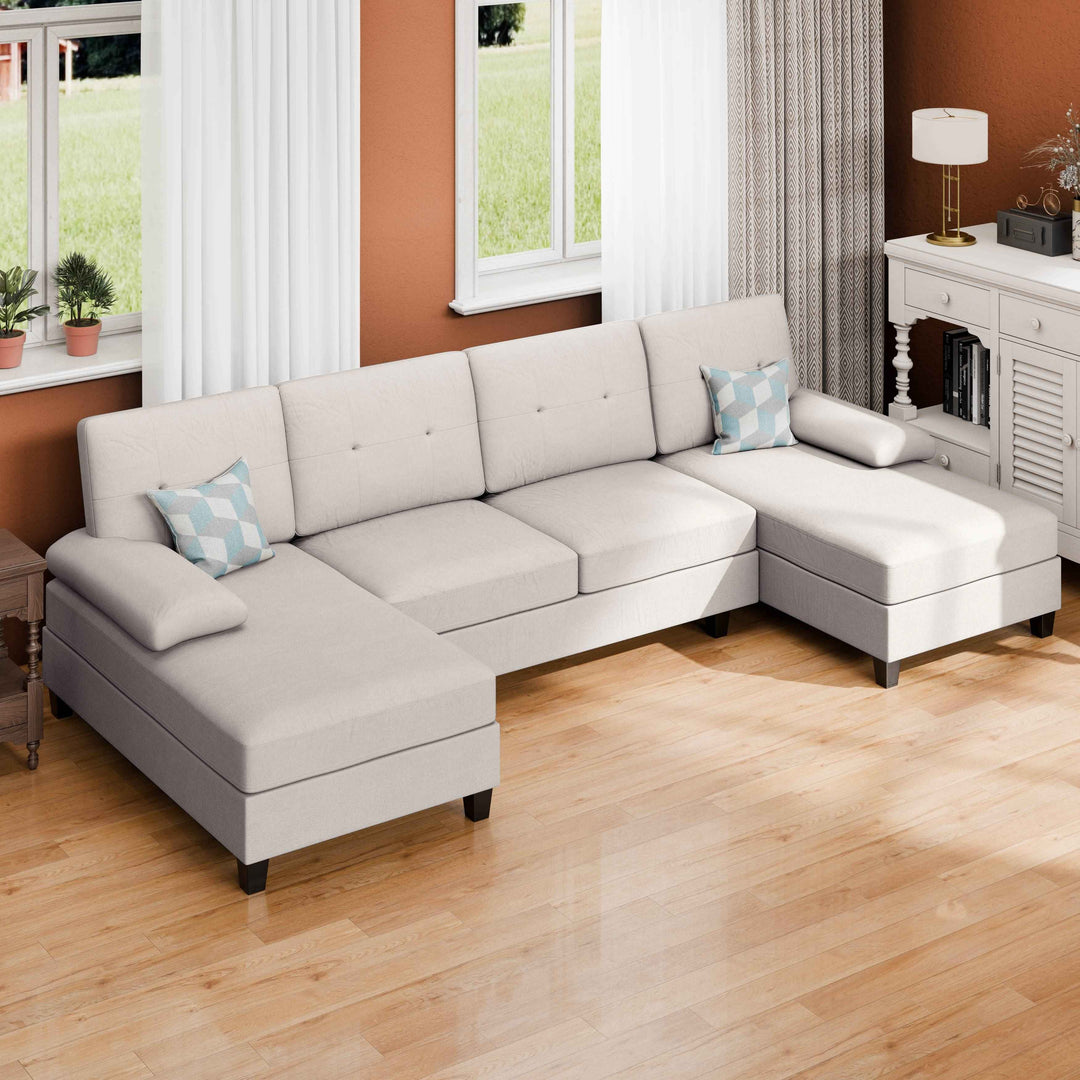 WALSUNNY 106'' Sectional Sofa Couches #color_white