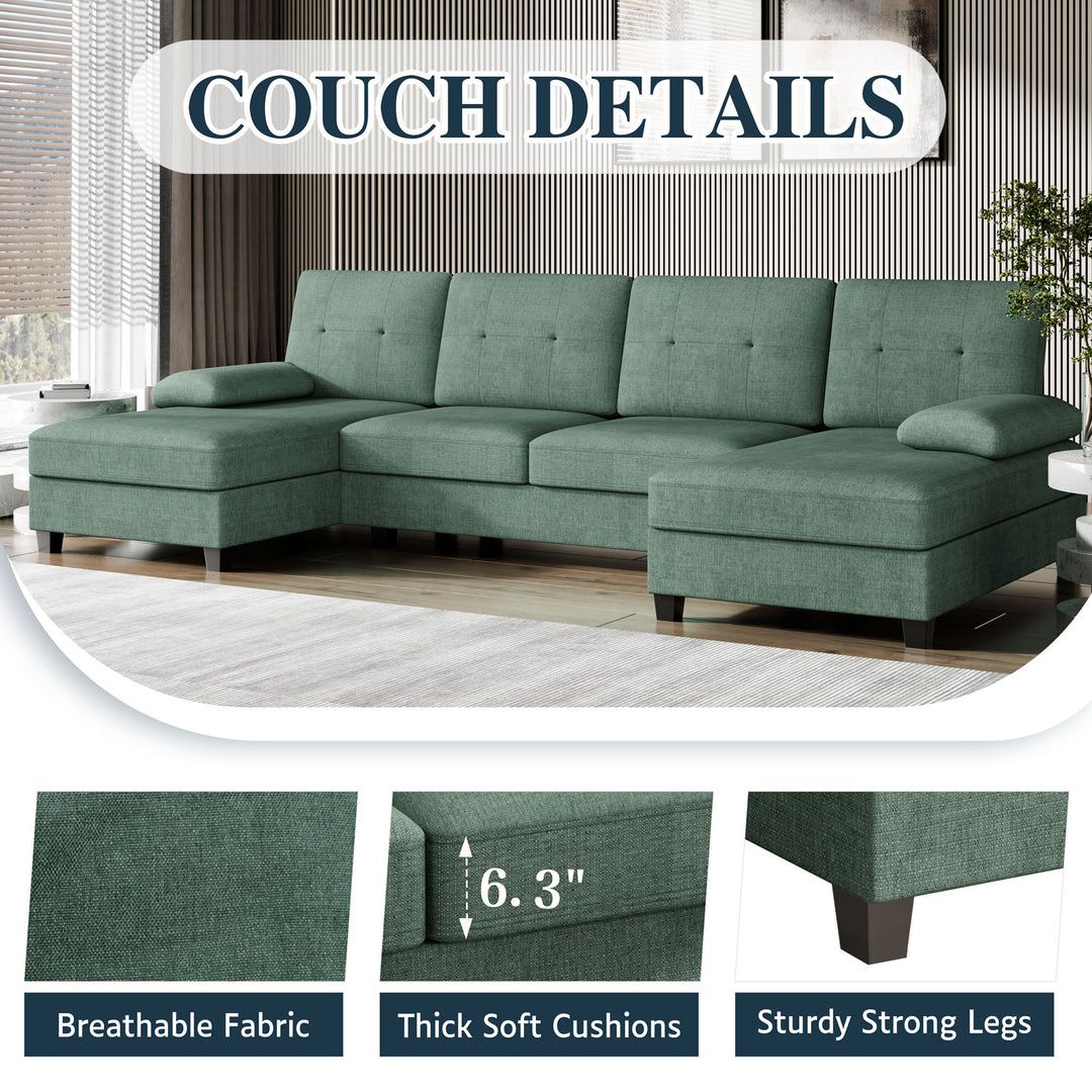 WALSUNNY 106'' Sectional Sofa Couches #color_green