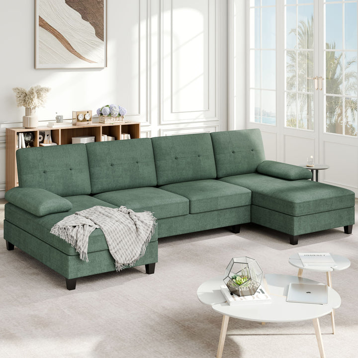WALSUNNY 106'' Sectional Sofa Couches #color_green