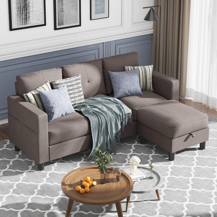 sectional couch WALSUNNY livingroom sectional couch sectional couch #color_brown