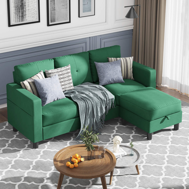 WALSUNNY livingroom sectional couch #color_green