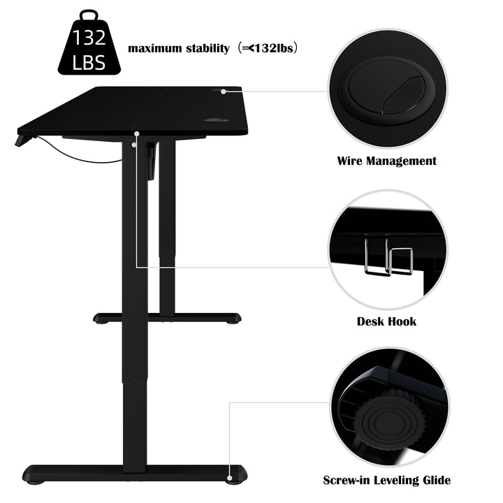 Walsunny Electric Office Ergonomic Standing Desk 1.2m / 1.4m / 1.6m With Black Metal Table Base (7709669294256)