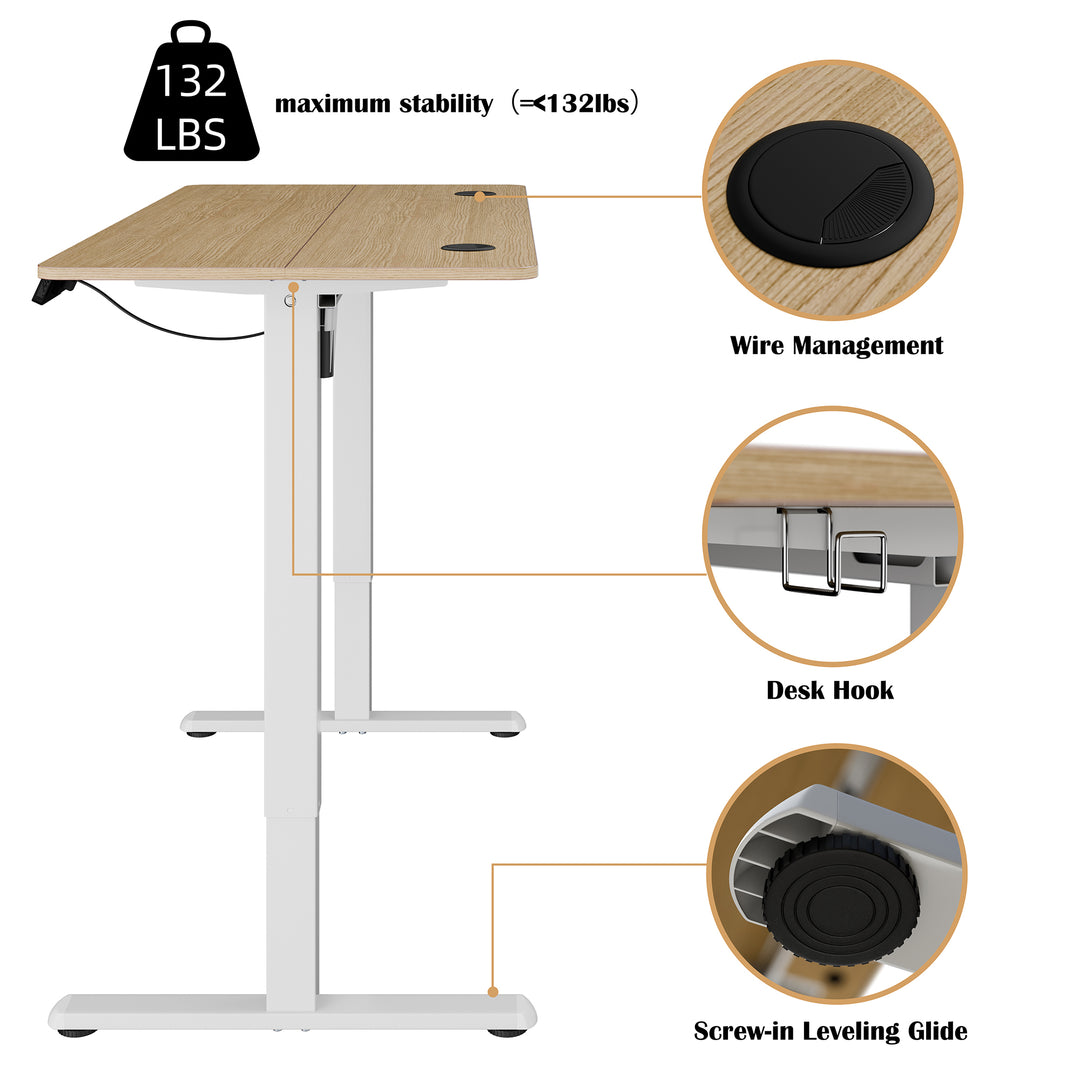 Walsunny Electric Office Ergonomic Standing Desk 1.2m / 1.4m / 1.6m With White Metal Table Base (7709656350896)