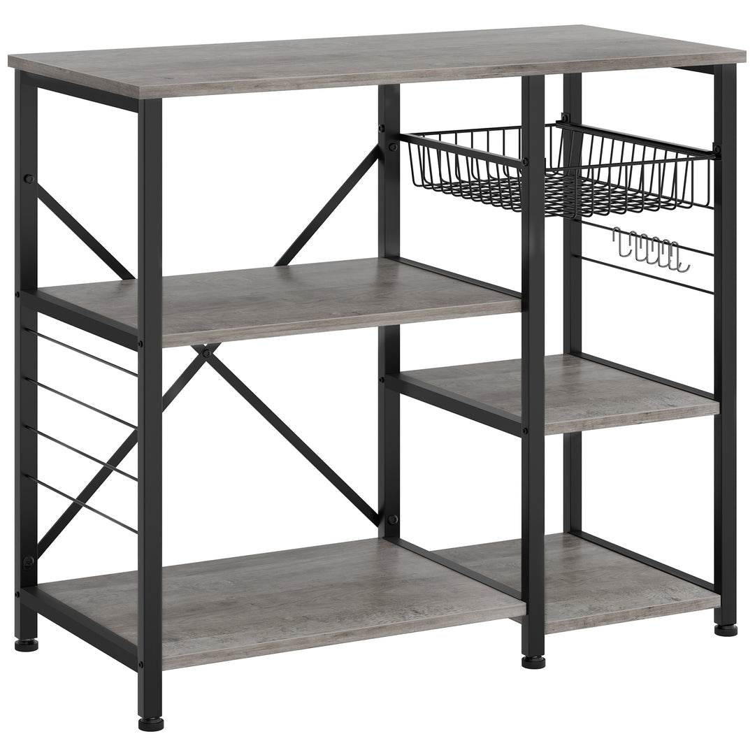 Walsunny Kitchen Bakers Rack , Coffee Bar Table 4Tiers