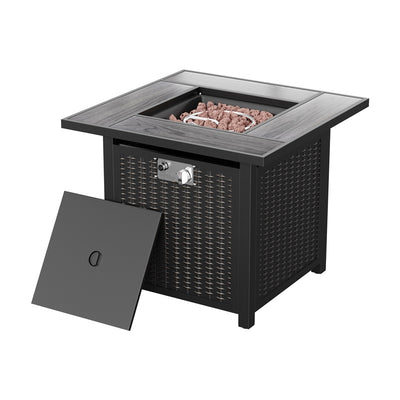 Walsunny 50,000 BTU Patio Metal Gas Square Fire Pit Table