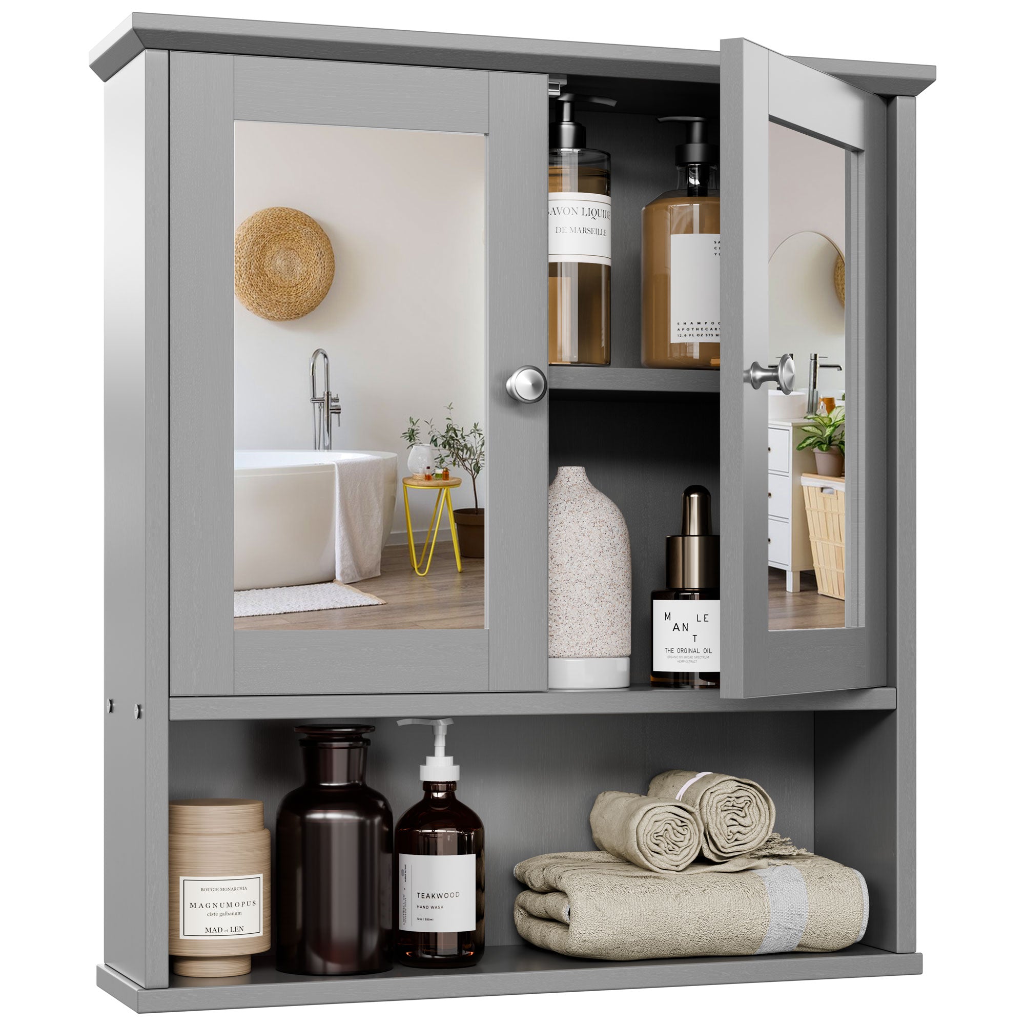 Walsunny Bathroom Medicine Cabinet, Wall Mount Storage Cabinet